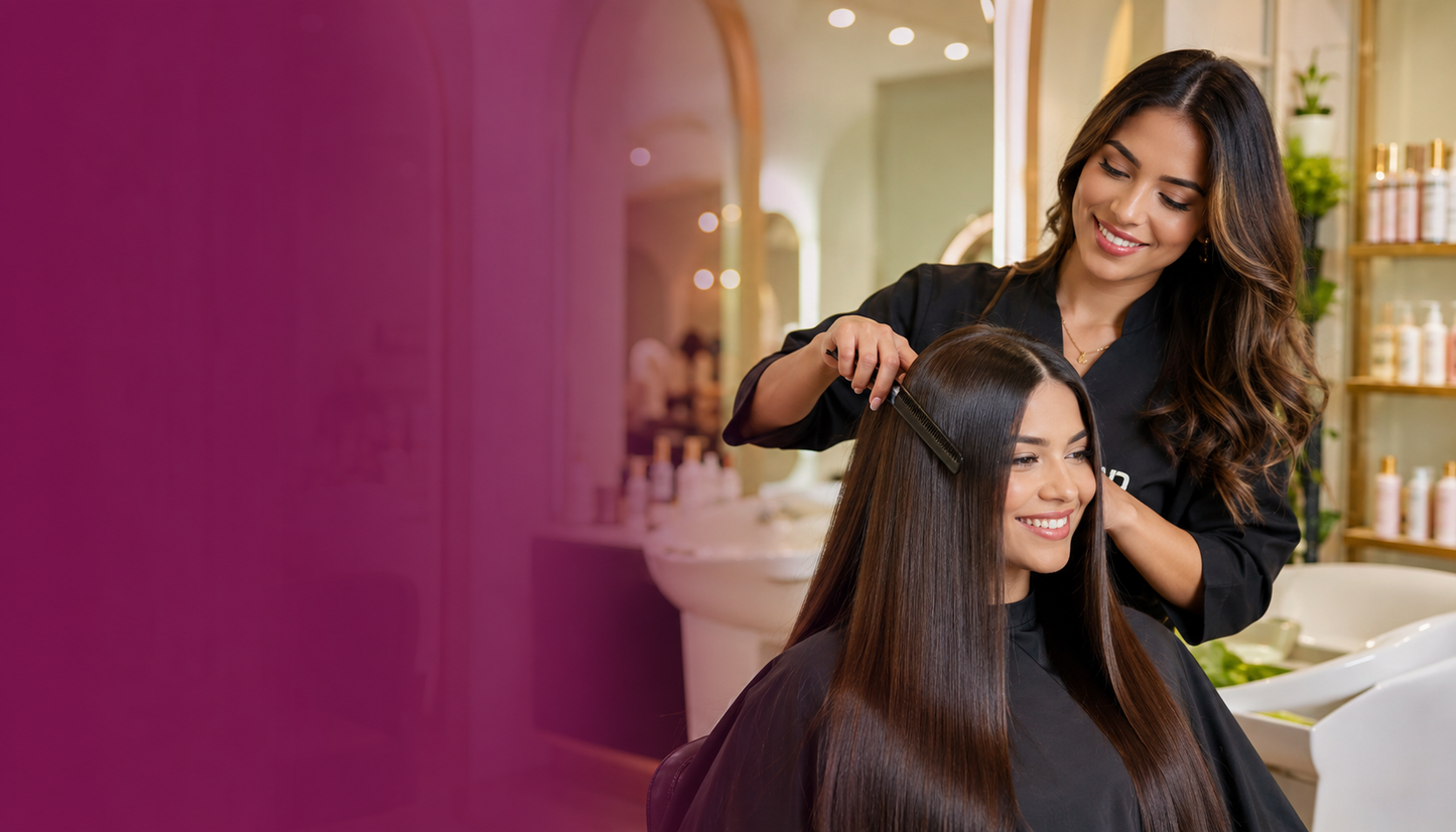 Curso de Keratina Profesional MiaKeratina – estilista aplicando keratina en salón